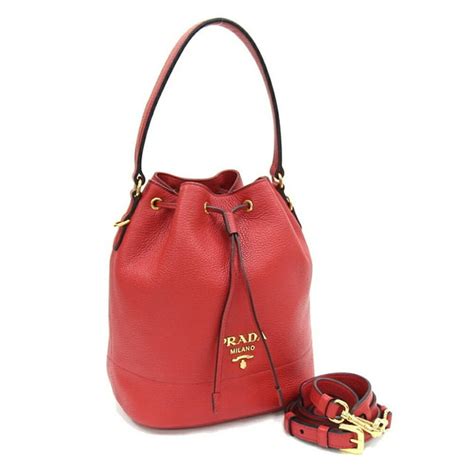 Prada Shoulder Bag 1BE018 Red Leather Ladies PRADA